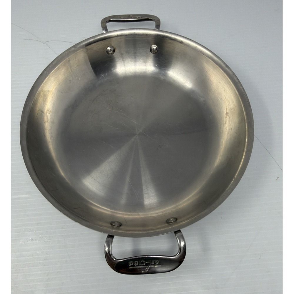 All-Clad D3 Stainless Paella Pan / Petite Braiser Double Loop Handles No Lid
